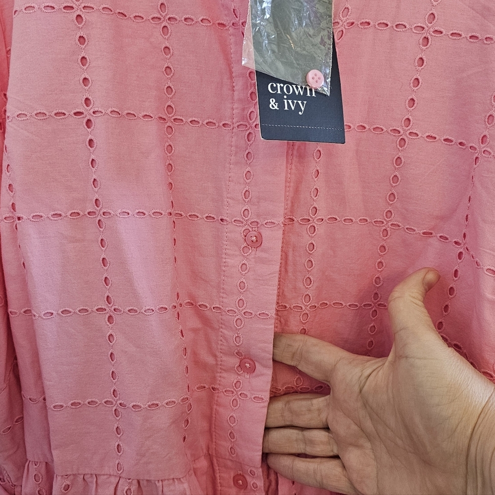 NWT Crown & Ivy Pink Midi Dress - Picture 5 of 8
